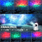 8 Nebula Light Effects from White astronaut wall and ceiling projector night light baby kids toy sitting down playing the guitar 