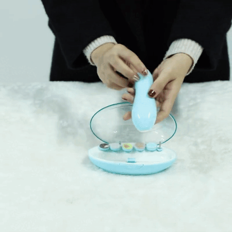 Baby electric trimmer gif showing how to use 